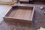 American black walnut drawer under construction in our workshop